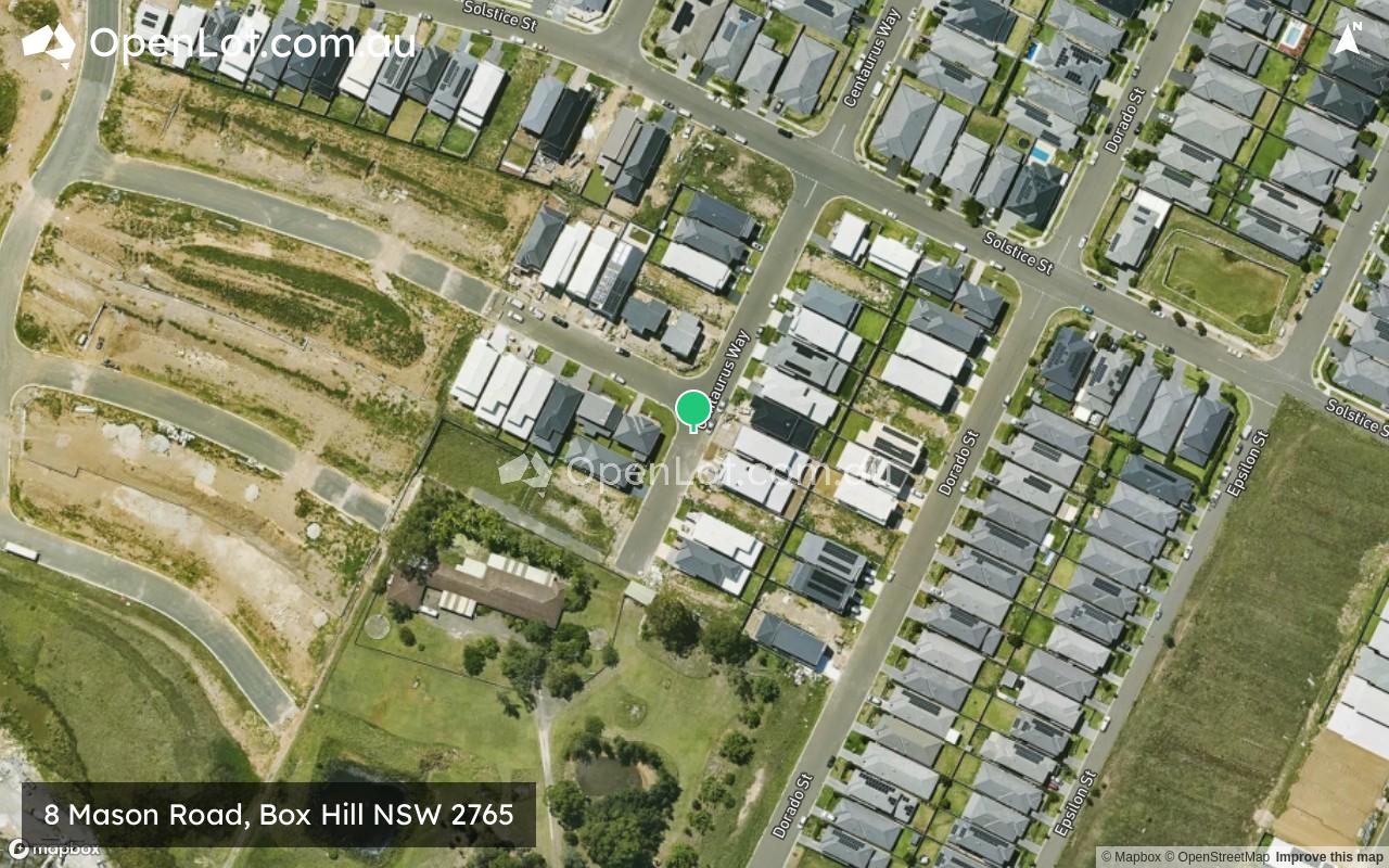 Satellite image for 8 Mason Road, Box Hill NSW 2765