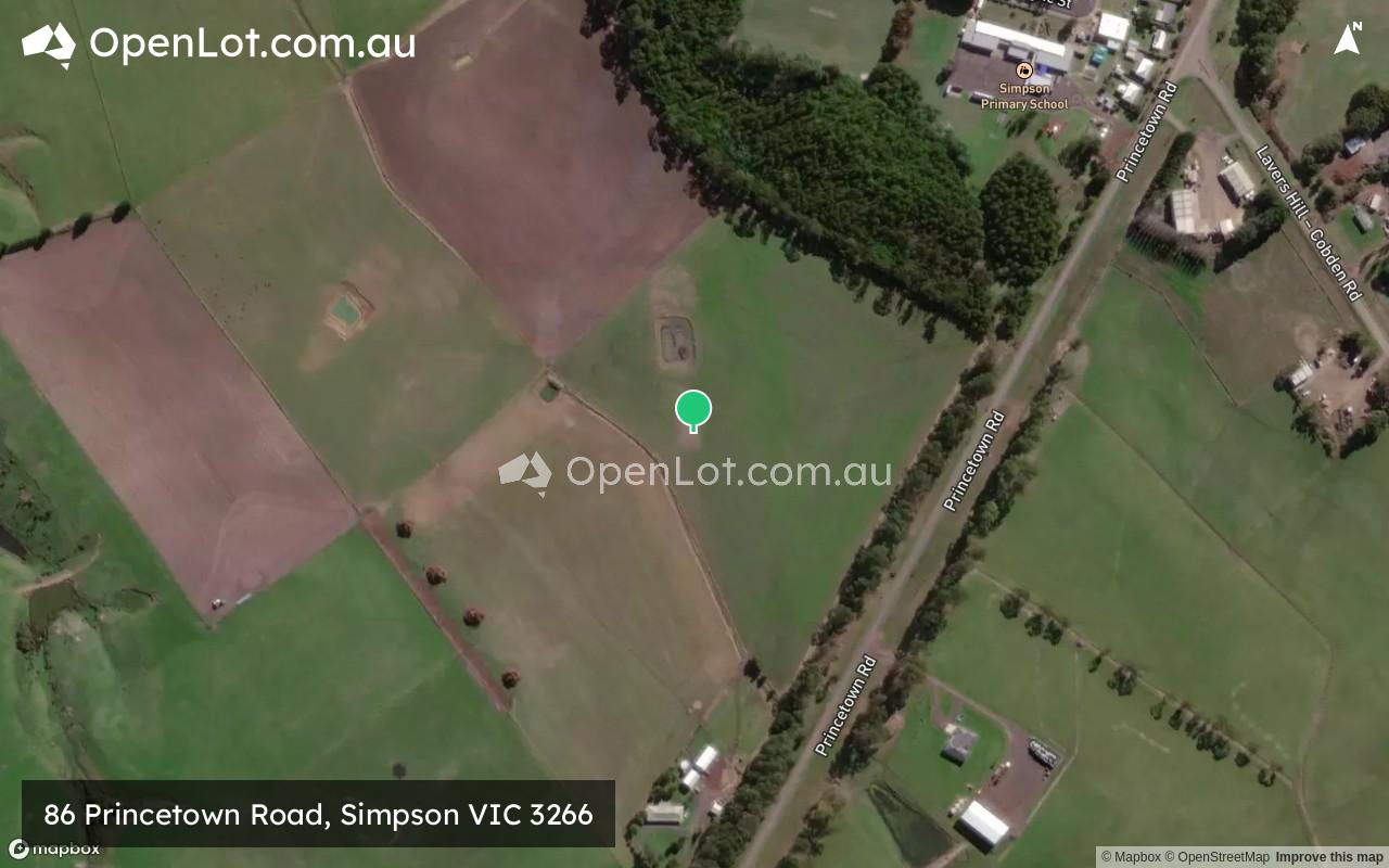 Satellite image for 86 Princetown Road, Simpson VIC 3266