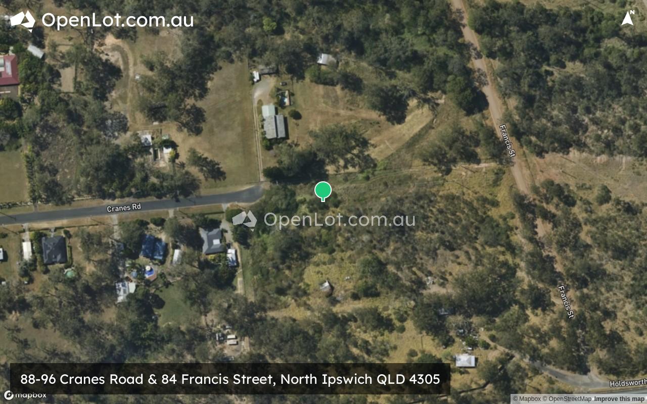 Satellite image for 88-96 Cranes Road & 84 Francis Street, North Ipswich QLD 4305