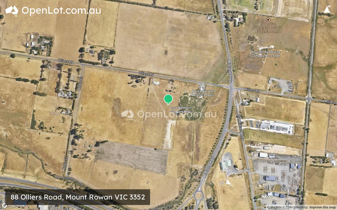 Satellite image for 88 Olliers Road, Mount Rowan VIC 3352