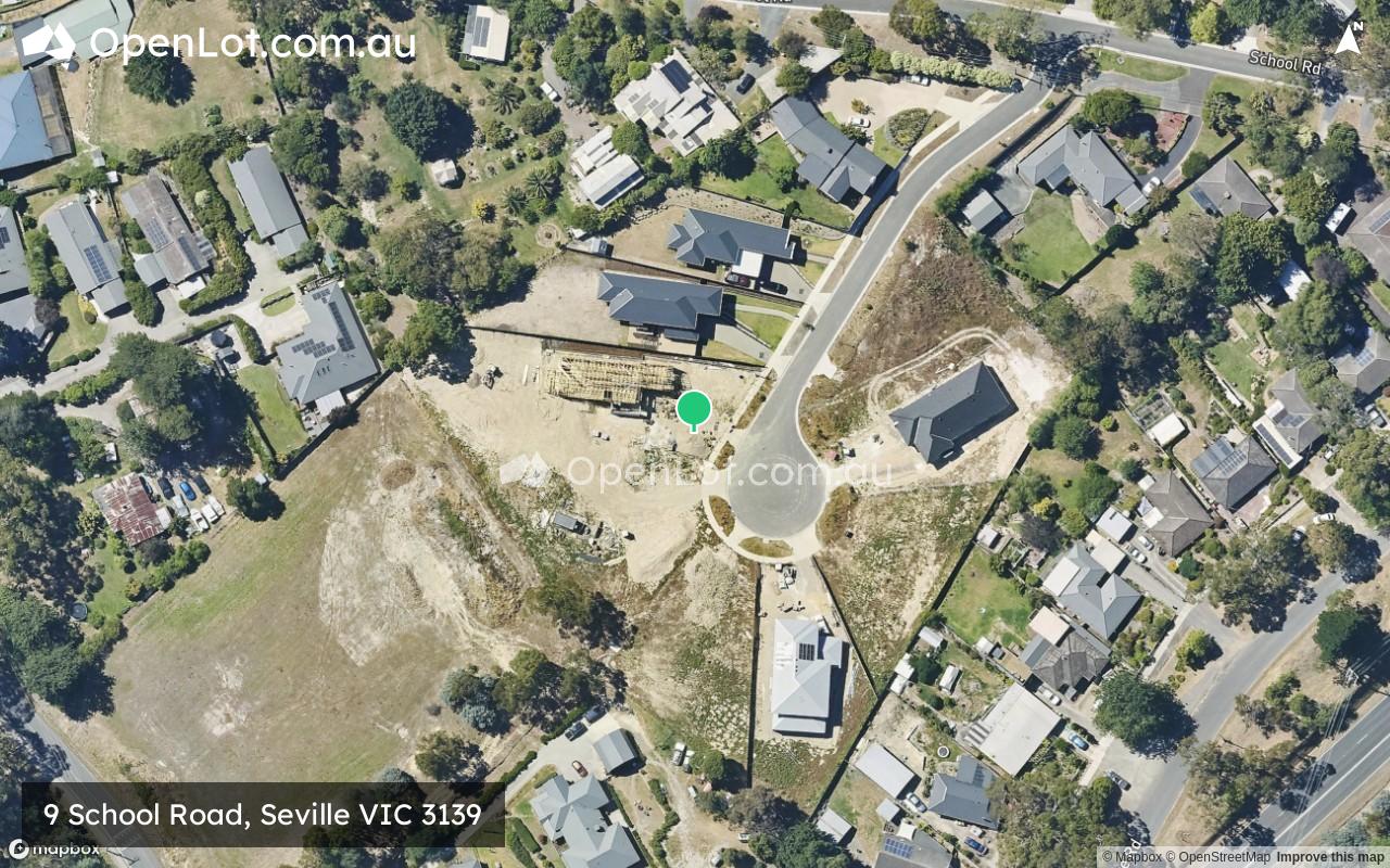 Satellite image for 9 School Road, Seville VIC 3139