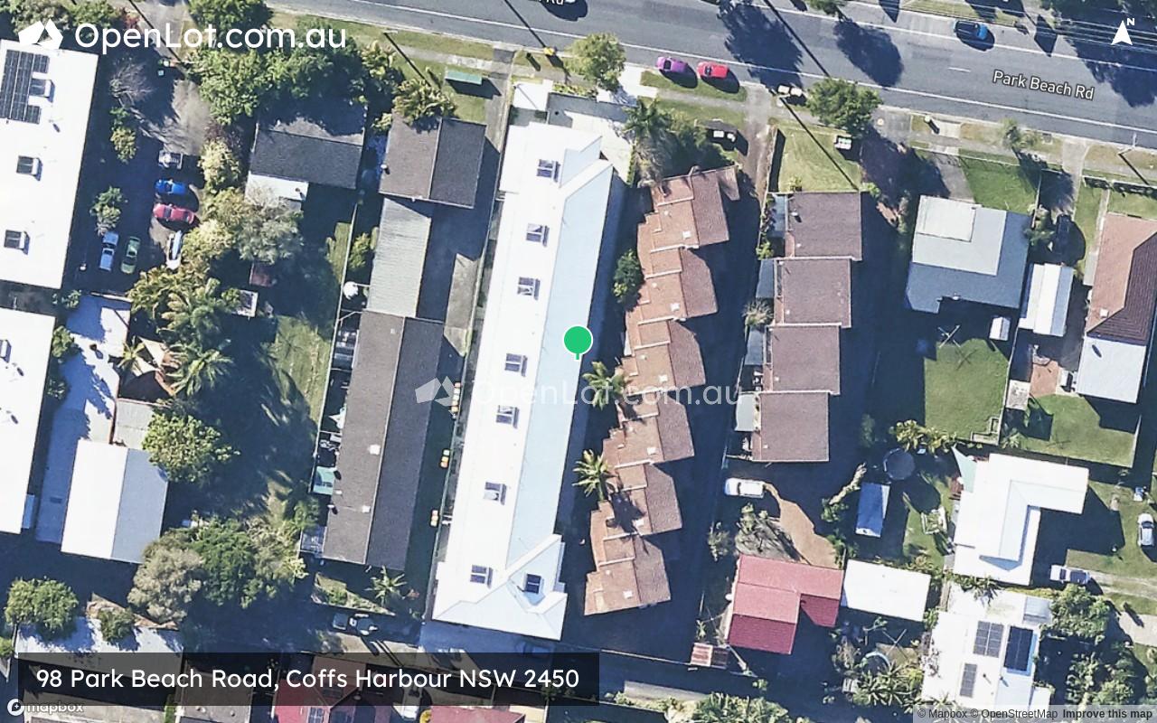Satellite image for 98 Park Beach Road, Coffs Harbour NSW 2450