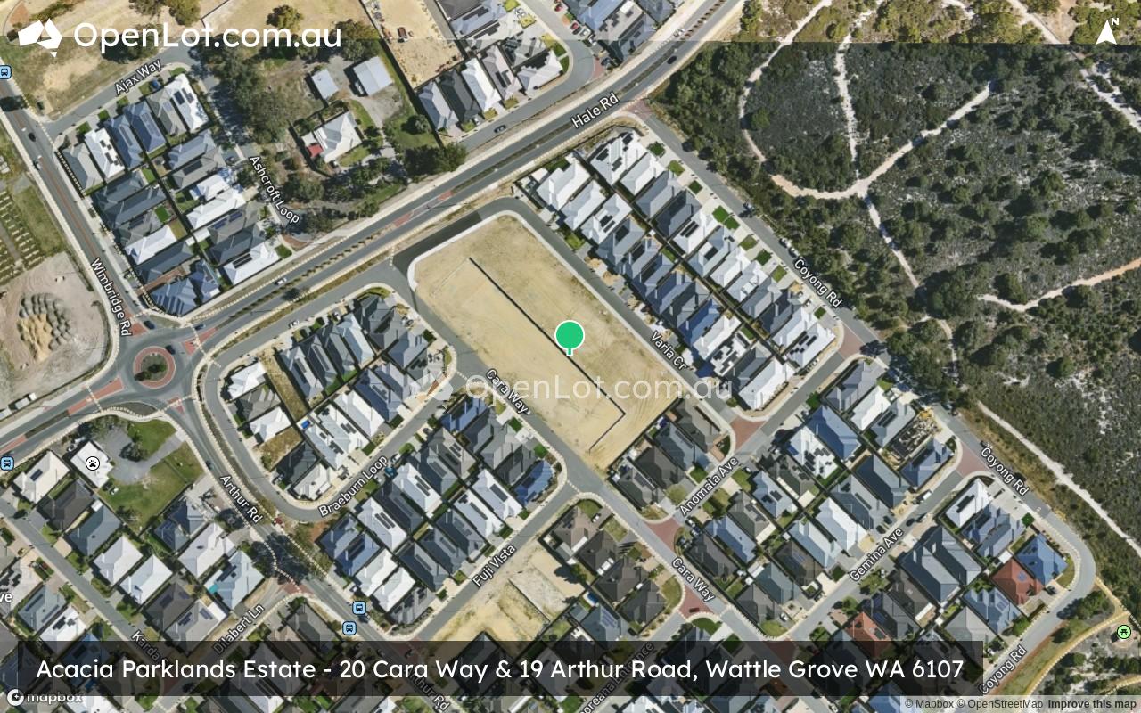 Satellite image for Acacia Parklands Estate - 20 Cara Way & 19 Arthur Road, Wattle Grove WA 6107