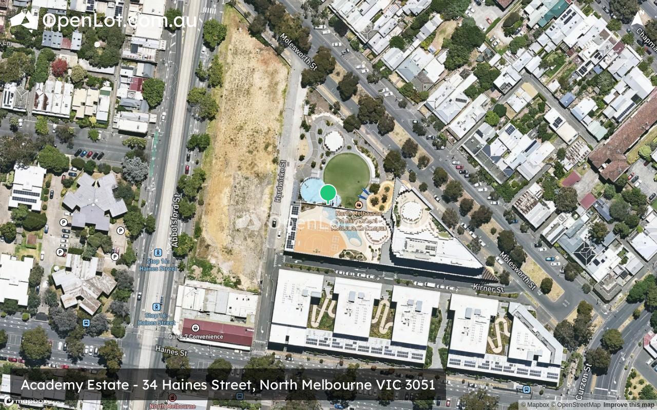Satellite image for Academy Estate - 34 Haines Street, North Melbourne VIC 3051