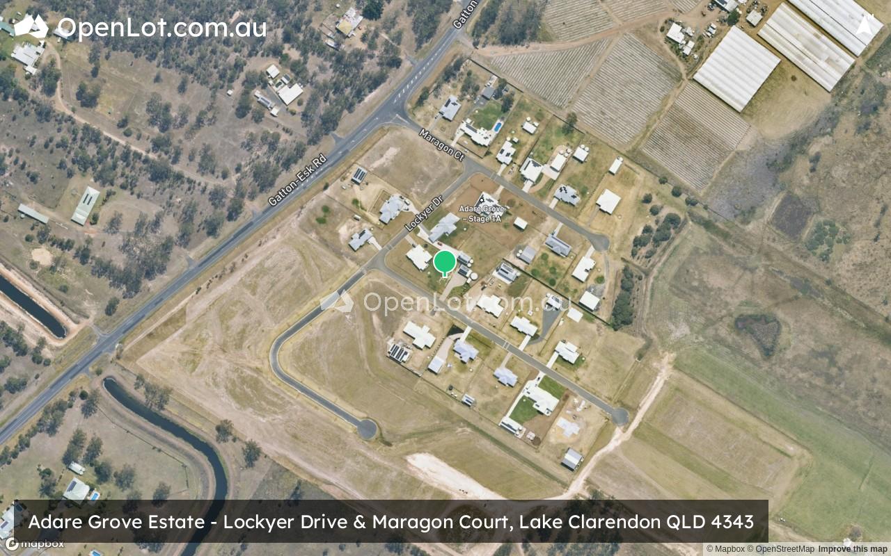 Satellite image for Adare Grove Estate - Lockyer Drive & Maragon Court, Lake Clarendon QLD 4343