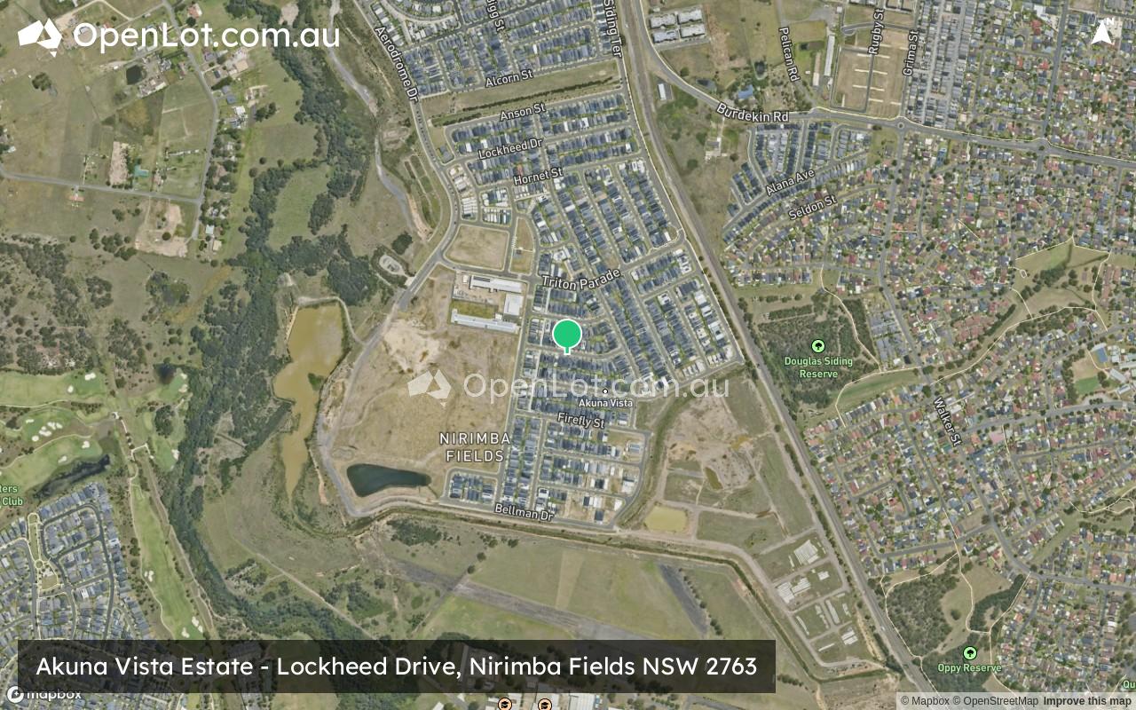 Satellite image for Akuna Vista Estate - Lockheed Drive, Nirimba Fields NSW 2763
