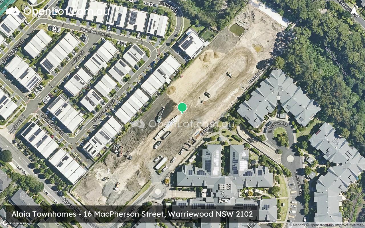 Satellite image for Alaia Townhomes - 16 MacPherson Street, Warriewood NSW 2102