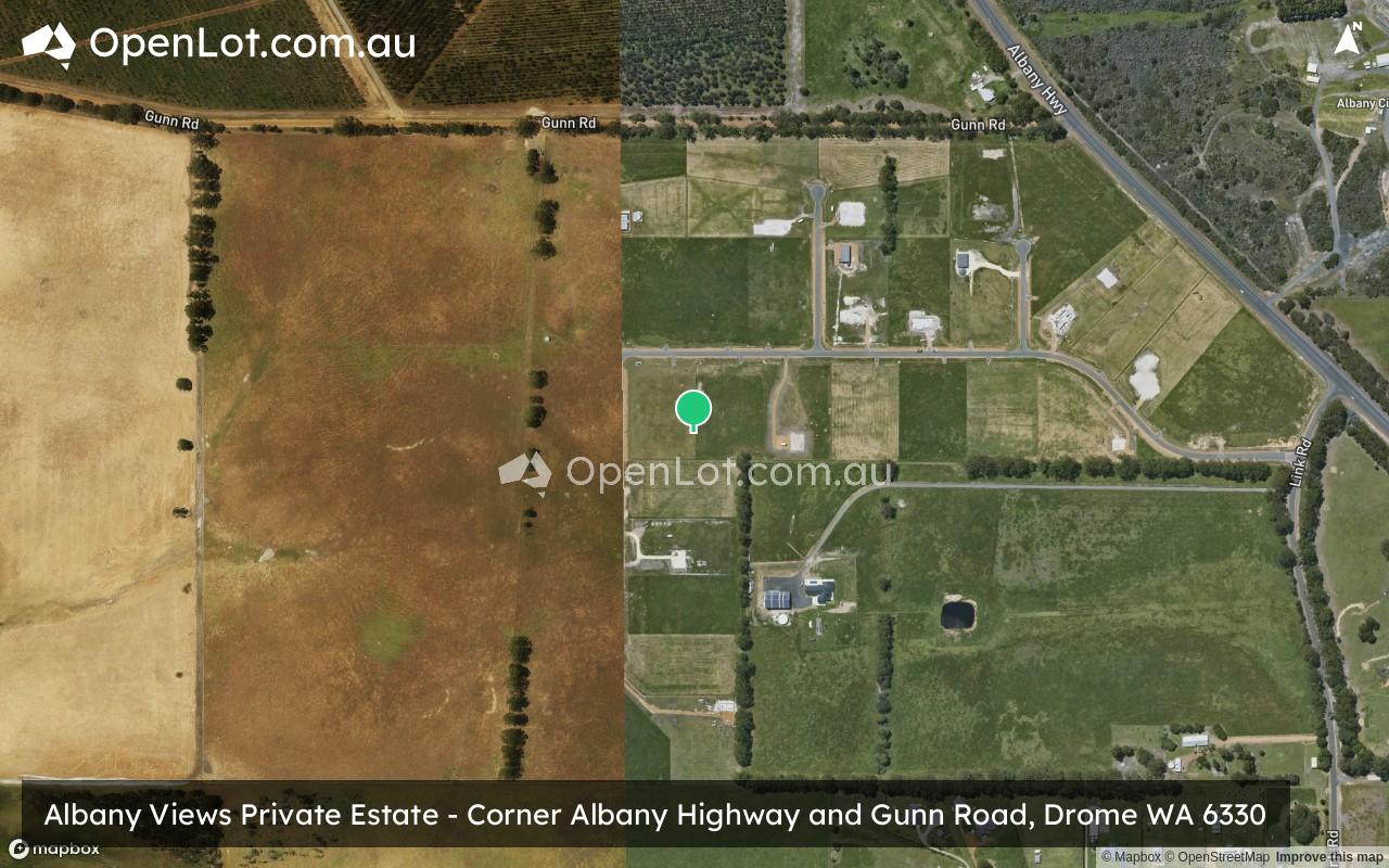 Satellite image for Albany Views Private Estate - Corner Albany Highway and Gunn Road, Drome WA 6330