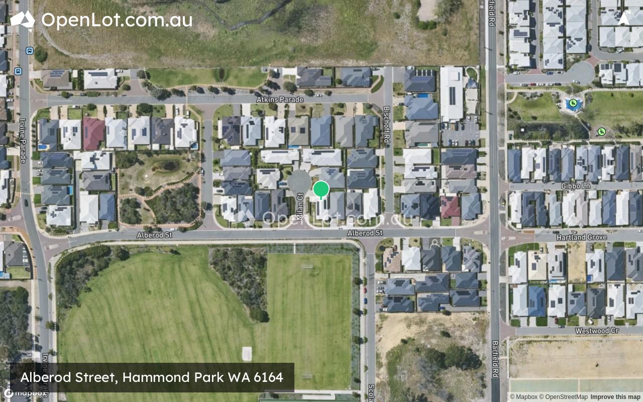 Satellite image for Alberod Street, Hammond Park WA 6164