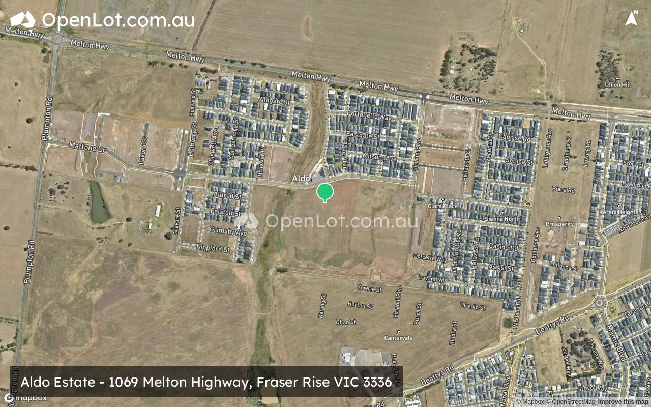 Satellite image for Aldo Estate - 1069 Melton Highway, Fraser Rise VIC 3336