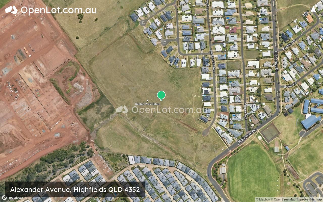 Satellite image for Kilalah Park Estate - Campbell Drive, Highfields QLD 4352