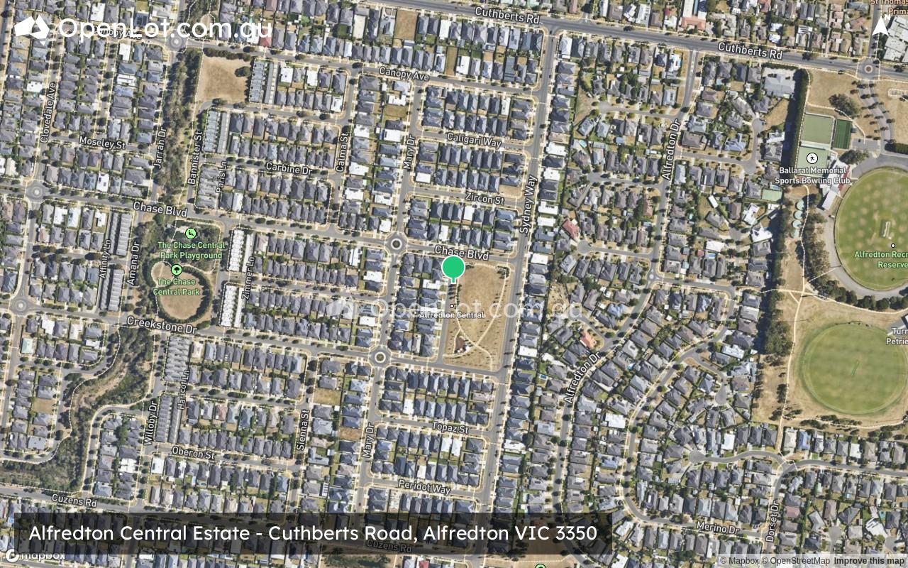 Satellite image for Alfredton Central Estate - Cuthberts Road, Alfredton VIC 3350