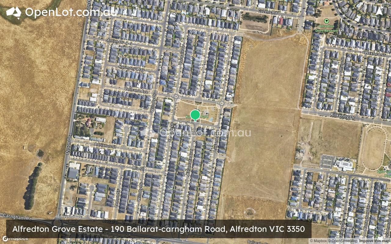 Satellite image for Alfredton Grove Estate - 190 Ballarat-carngham Road, Alfredton VIC 3350