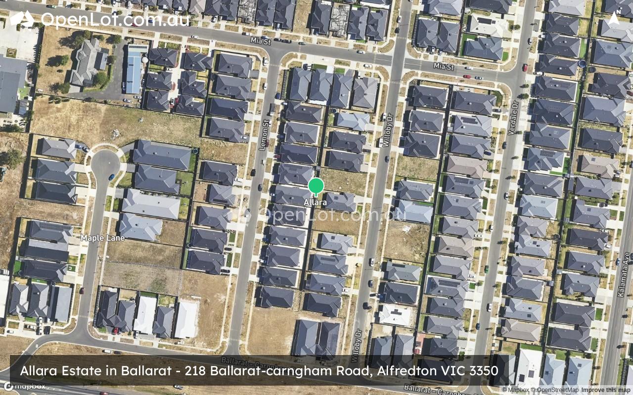 Satellite image for Allara Estate in Ballarat - 218 Ballarat-carngham Road, Alfredton VIC 3350