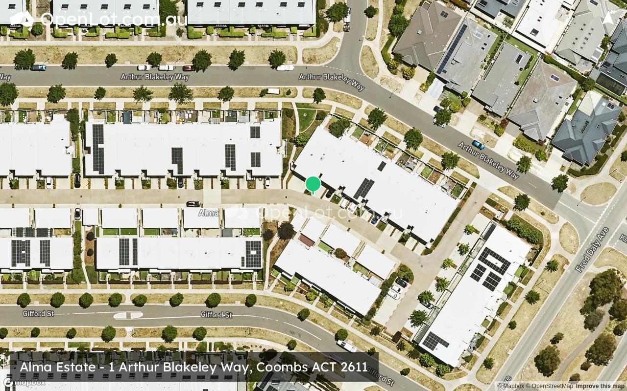 Satellite image for Alma Estate - 1 Arthur Blakeley Way, Coombs ACT 2611