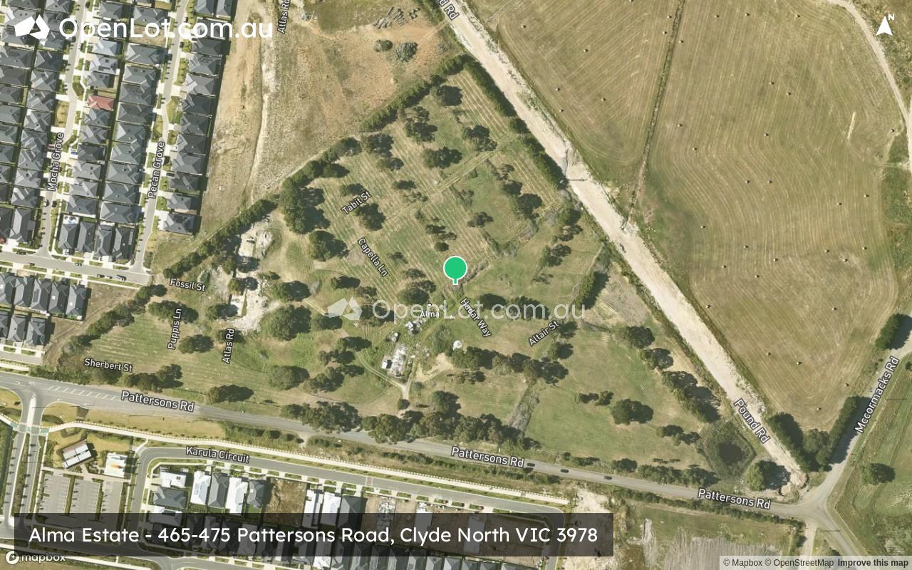 Satellite image for Alma Estate - 465-475 Pattersons Road, Clyde North VIC 3978