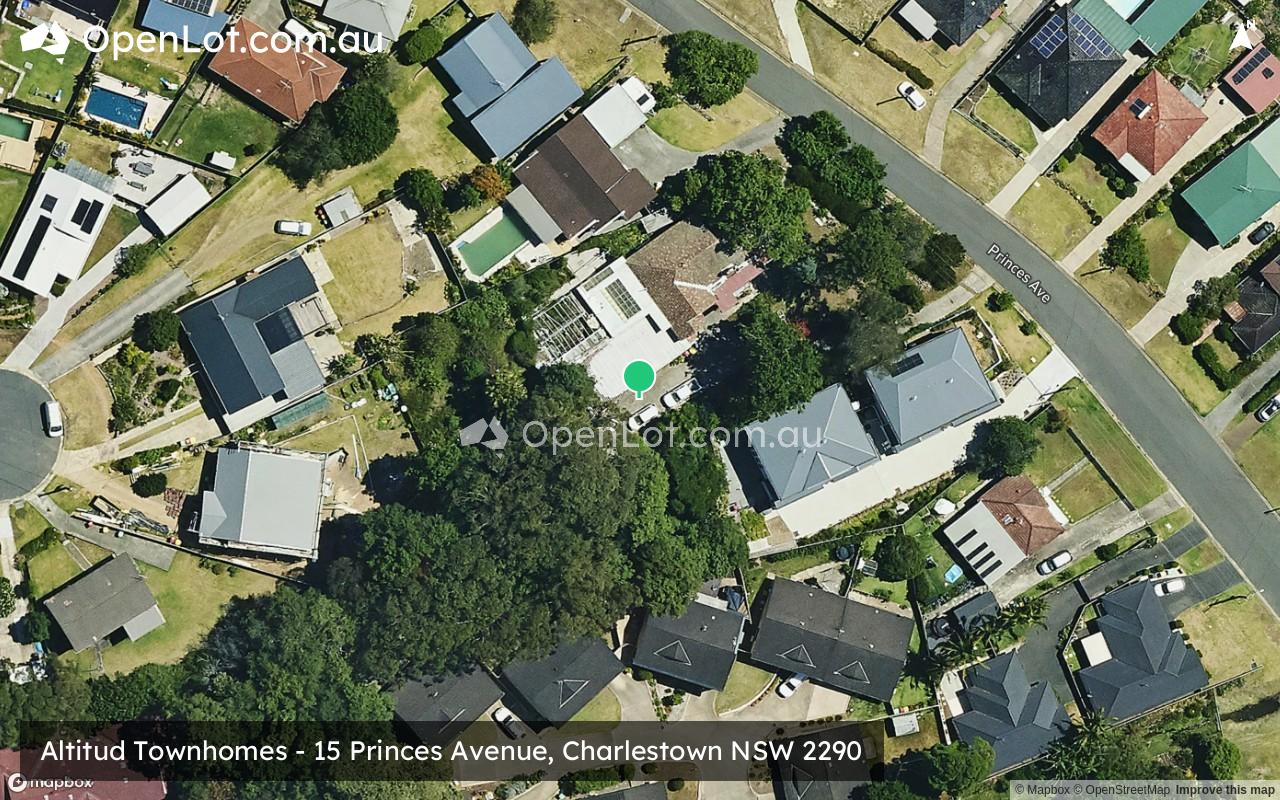 Satellite image for Altitud Townhomes - 15 Princes Avenue, Charlestown NSW 2290
