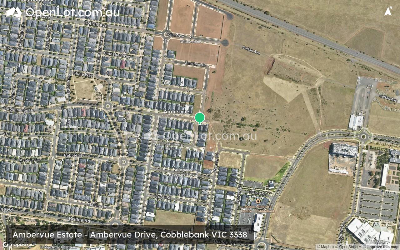 Satellite image for Ambervue Estate - Ambervue Drive, Cobblebank VIC 3338