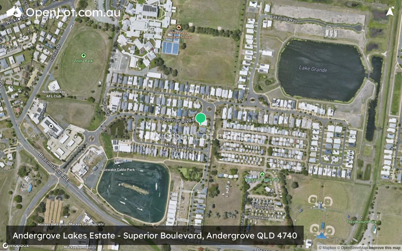 Satellite image for Andergrove Lakes Estate - Superior Boulevard, Andergrove QLD 4740