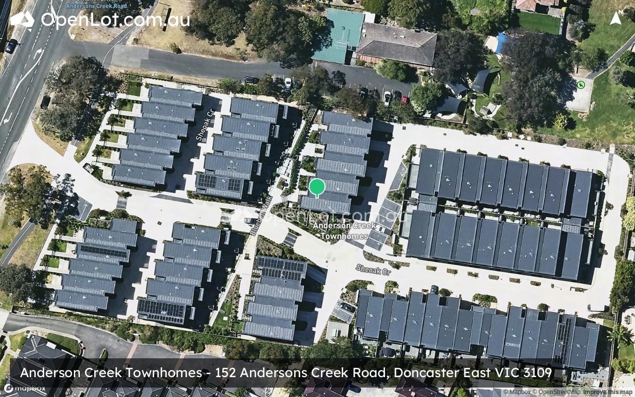 Satellite image for Anderson Creek Townhomes - 152 Andersons Creek Road, Doncaster East VIC 3109