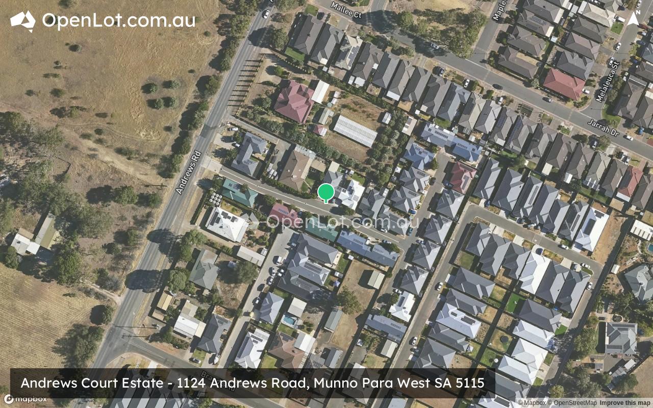 Satellite image for Andrews Court Estate - 1124 Andrews Road, Munno Para West SA 5115