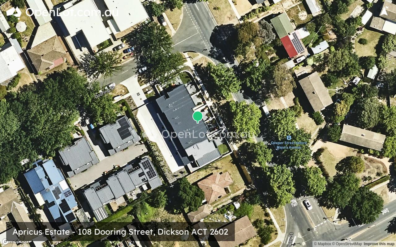 Satellite image for Apricus Estate - 108 Dooring Street, Dickson ACT 2602