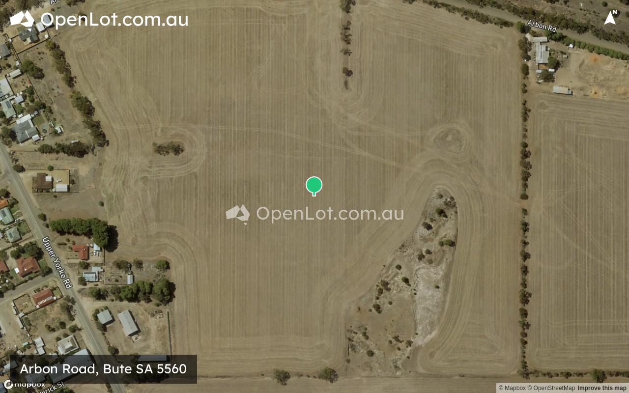 Satellite image for Arbon Road, Bute SA 5560