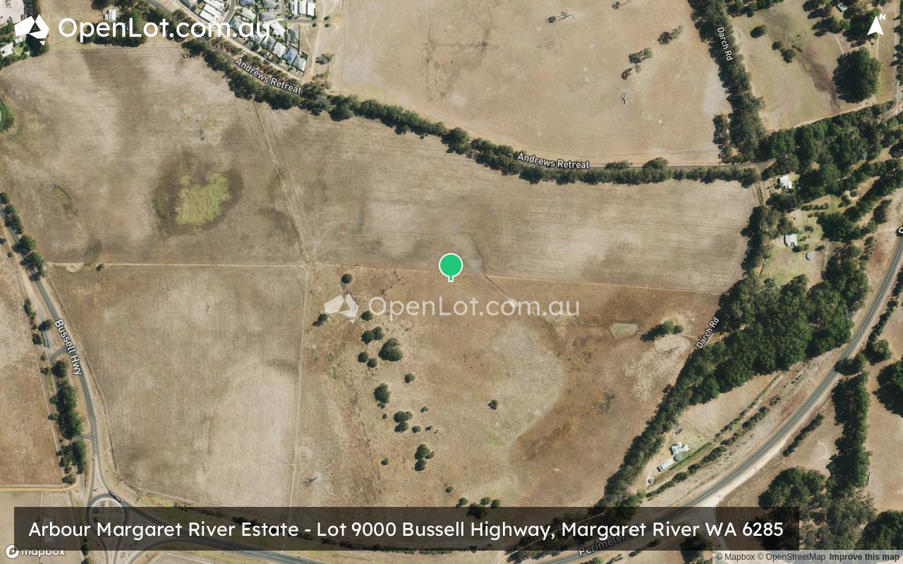 Satellite image for Arbour Margaret River Estate - Lot 9000 Bussell Highway, Margaret River WA 6285