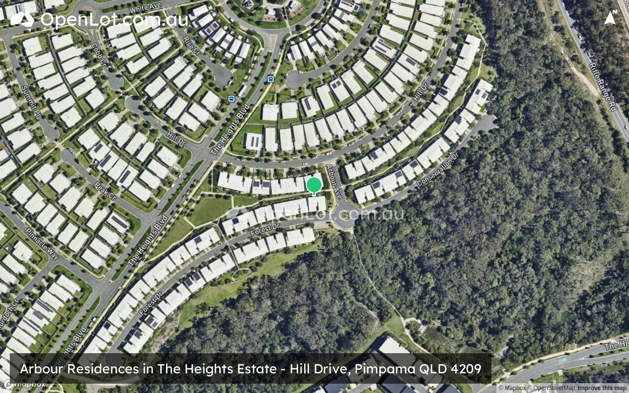 Satellite image for Arbour Residences in The Heights Estate - Hill Drive, Pimpama QLD 4209