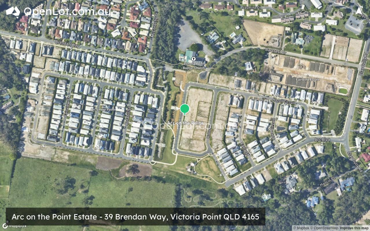 Satellite image for Arc on the Point Estate - 39 Brendan Way, Victoria Point QLD 4165