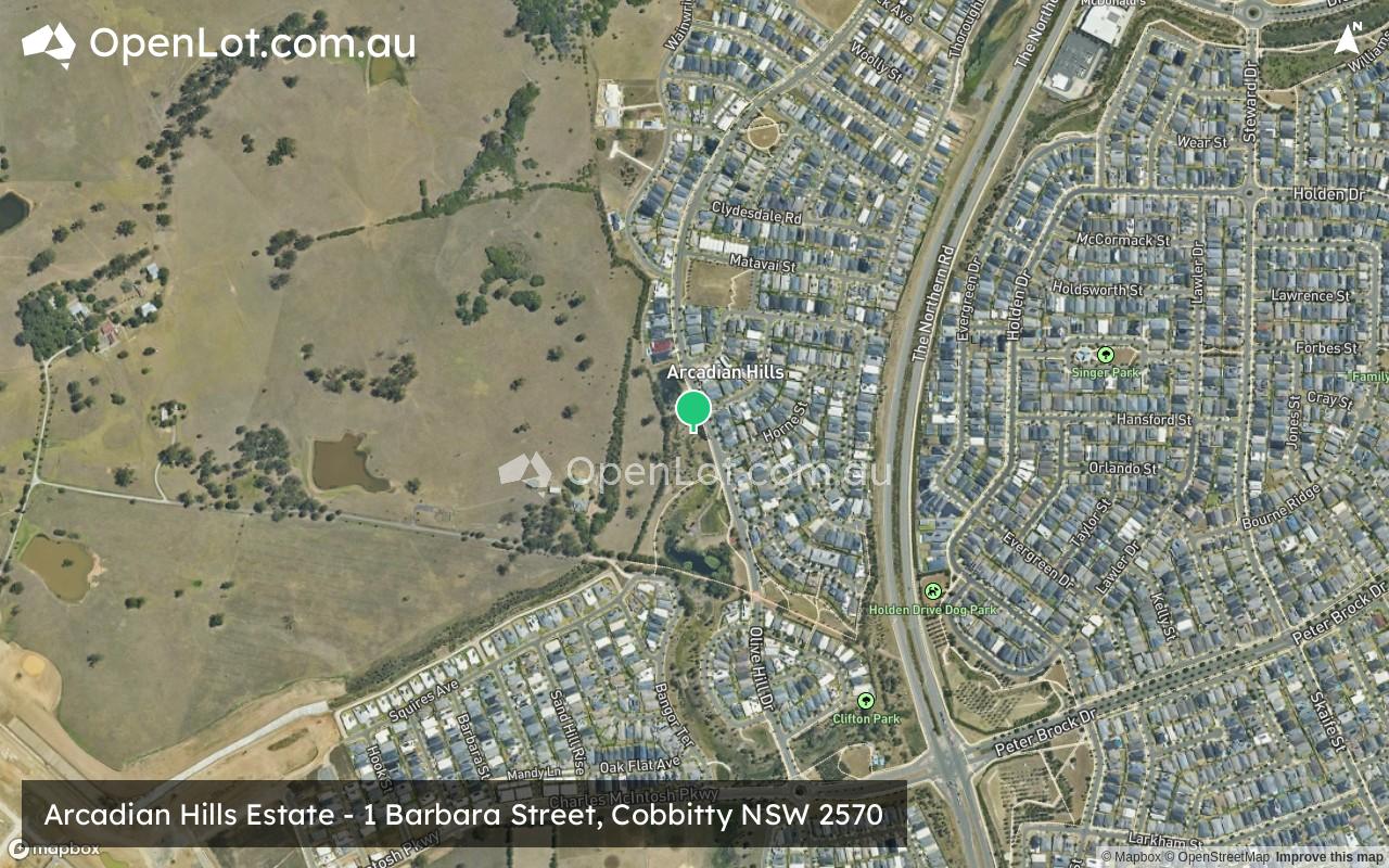 Satellite image for Arcadian Hills Estate - 1 Barbara Street, Cobbitty NSW 2570