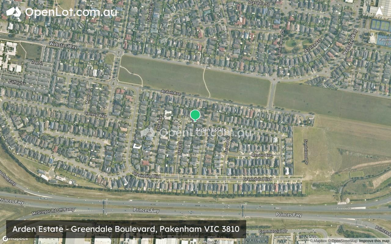 Satellite image for Arden Estate - Greendale Boulevard, Pakenham VIC 3810