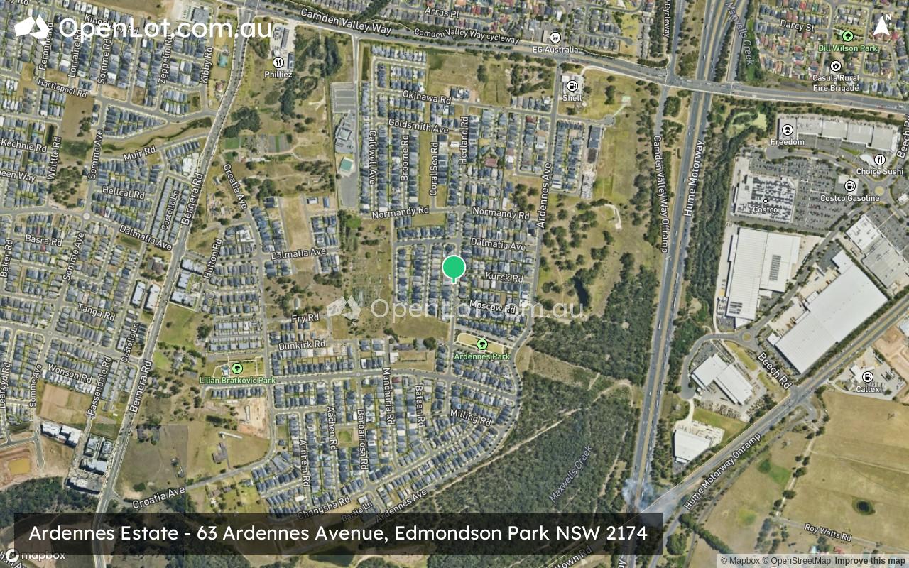 Satellite image for Ardennes Estate - 63 Ardennes Avenue, Edmondson Park NSW 2174