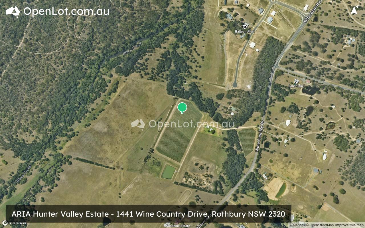 Satellite image for ARIA Hunter Valley Estate - 1441 Wine Country Drive, Rothbury NSW 2320
