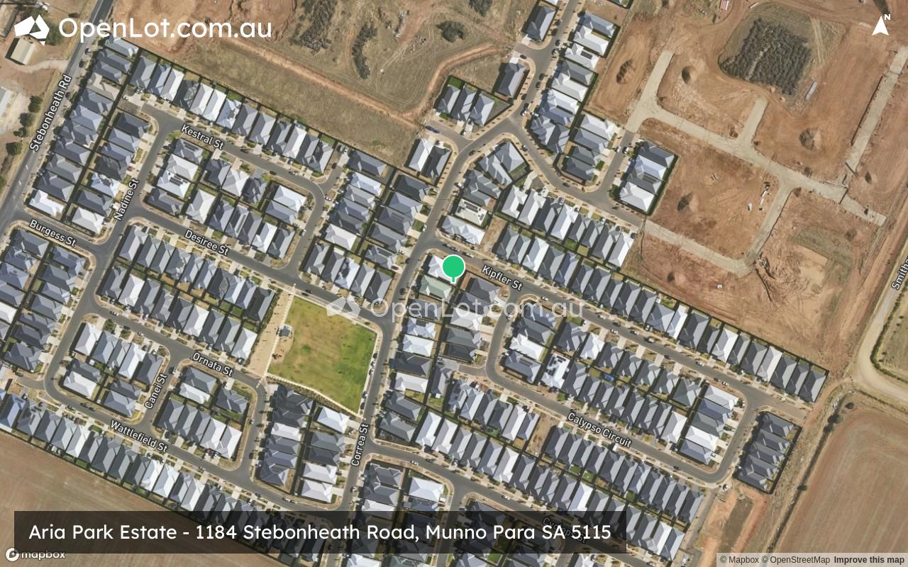 Satellite image for Aria Park Estate - 1184 Stebonheath Road, Munno Para SA 5115