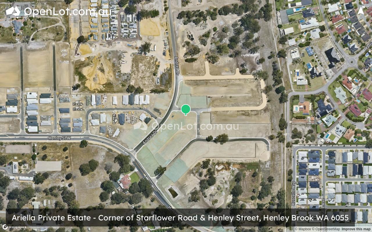 Satellite image for Ariella Private Estate - Corner of Starflower Road & Henley Street, Henley Brook WA 6055