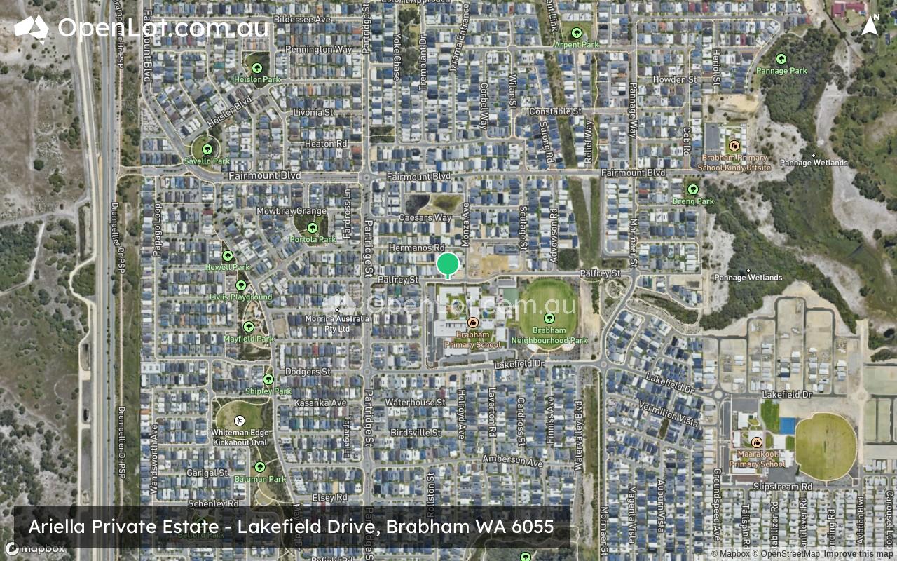 Satellite image for Ariella Private Estate - Lakefield Drive, Brabham WA 6055