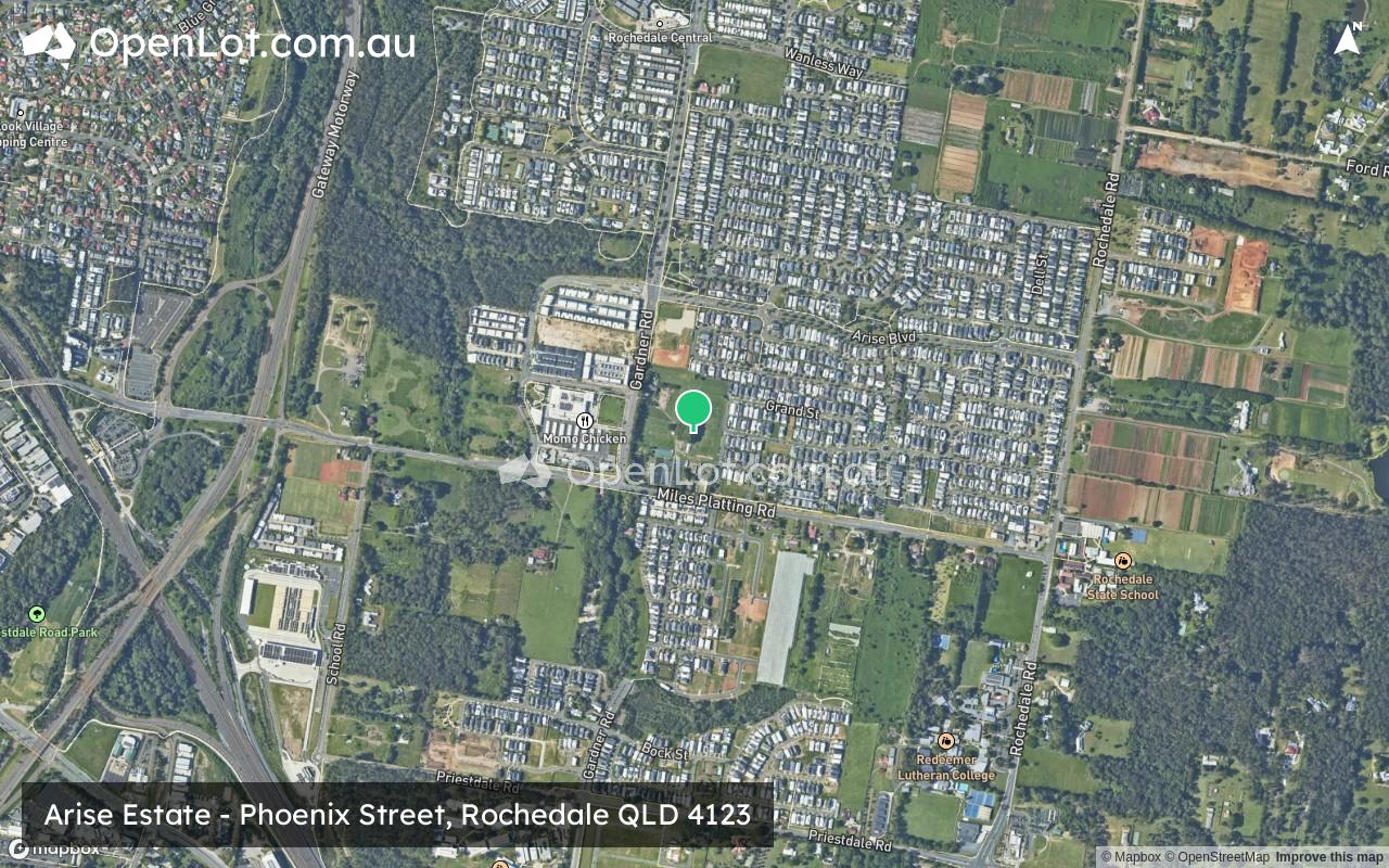 Satellite image for Arise Estate - Phoenix Street, Rochedale QLD 4123