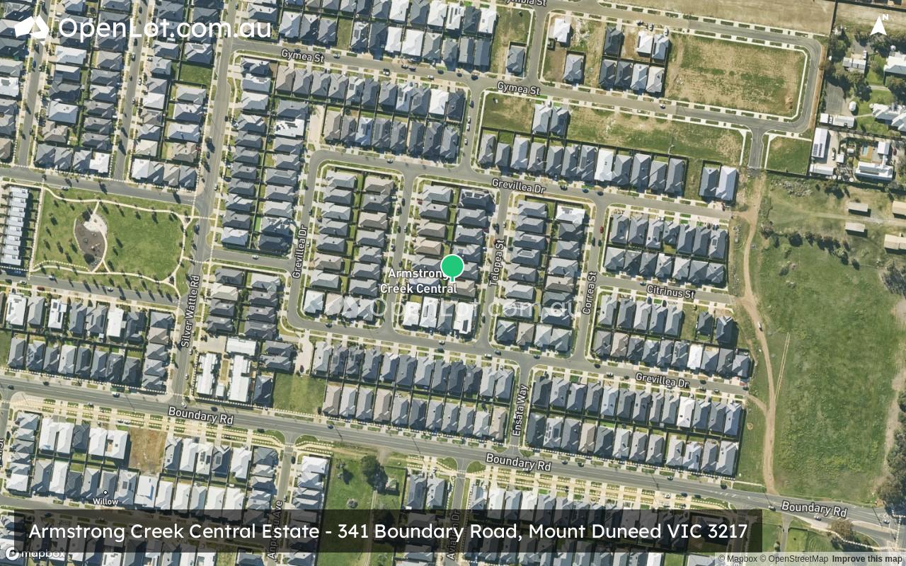 Satellite image for Armstrong Creek Central Estate - 341 Boundary Road, Mount Duneed VIC 3217