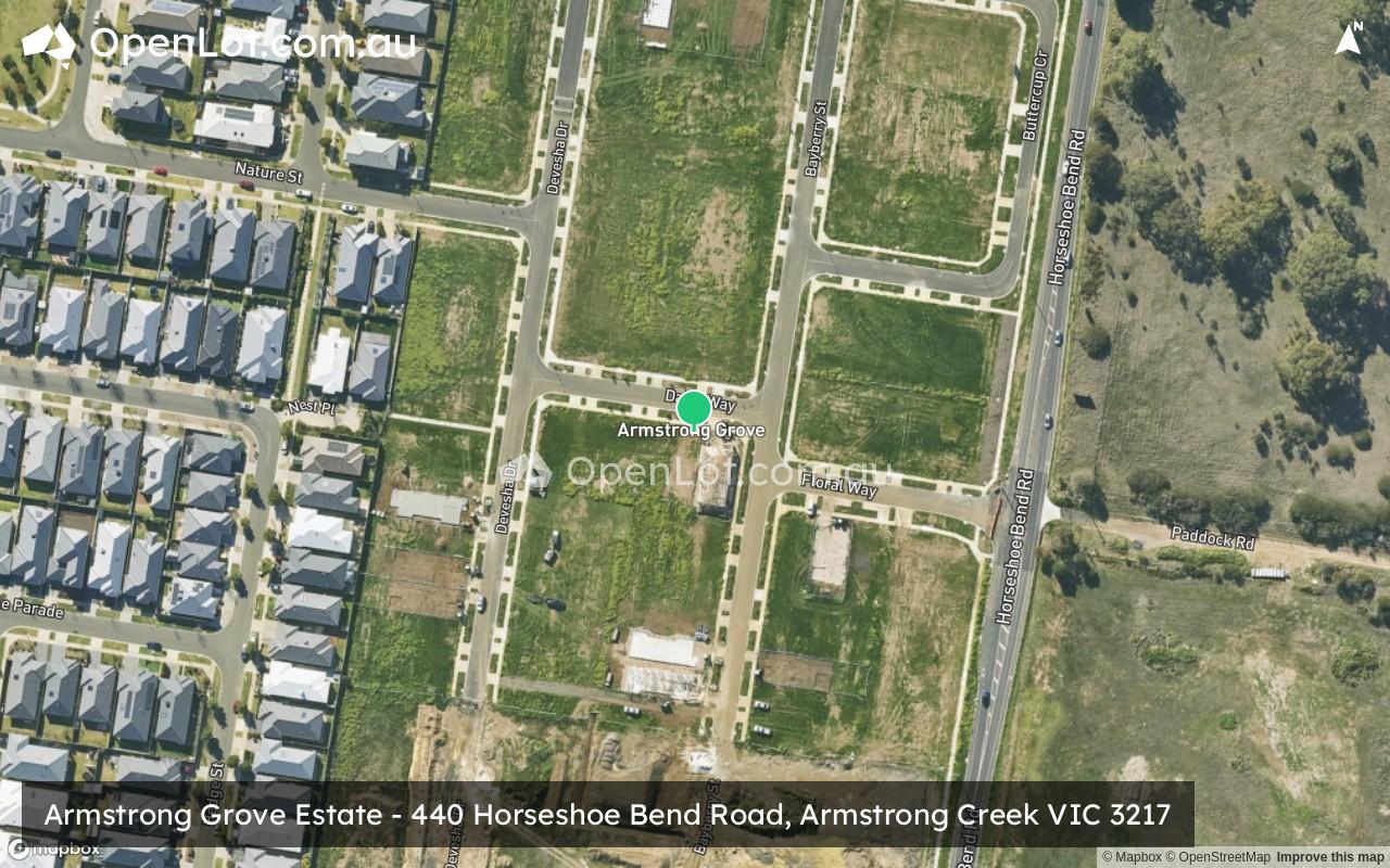 Satellite image for Armstrong Grove Estate - 440 Horseshoe Bend Road, Armstrong Creek VIC 3217