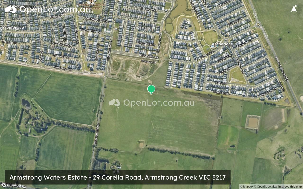 Satellite image for Armstrong Waters Estate - 29 Corella Road, Armstrong Creek VIC 3217