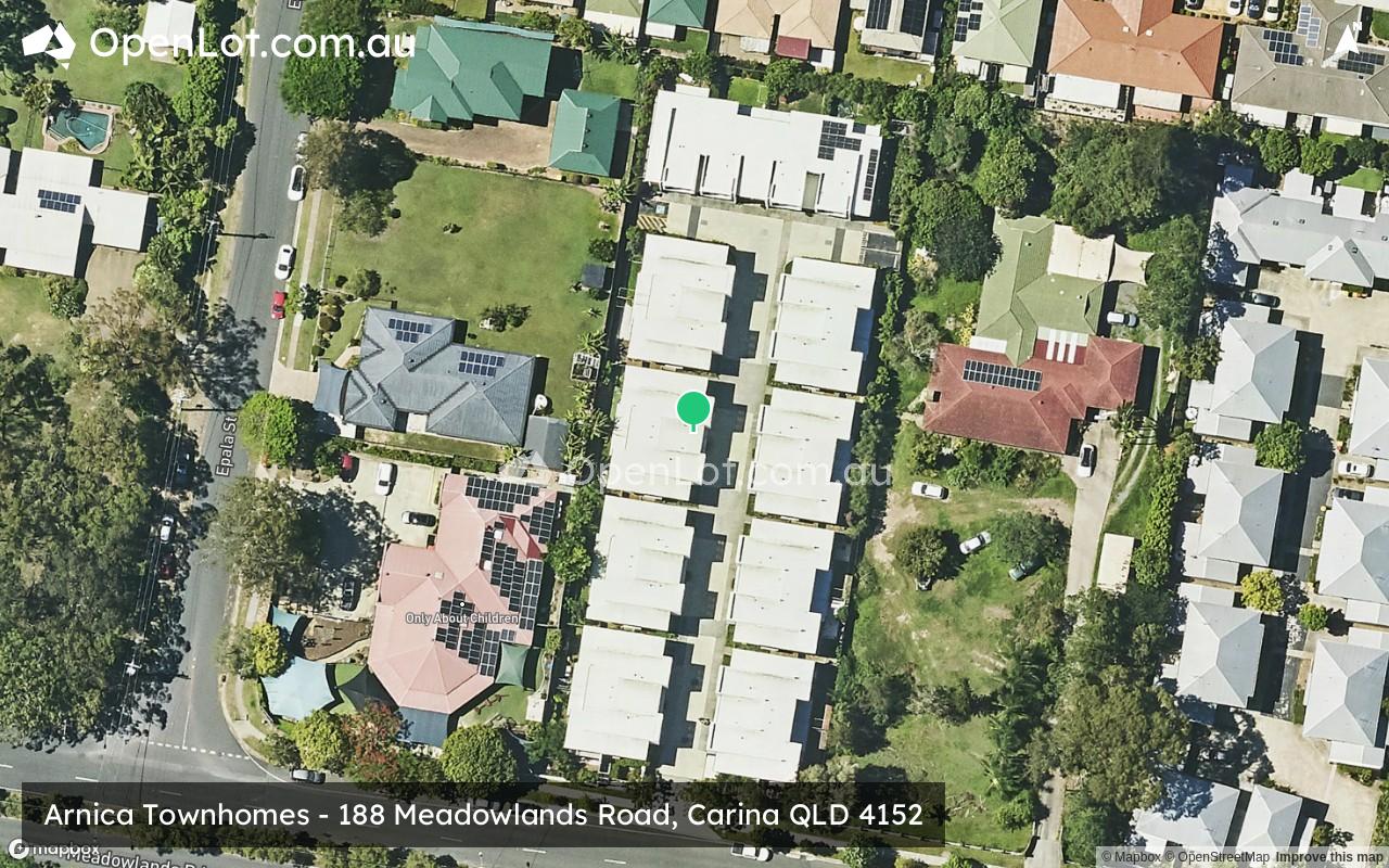 Satellite image for Arnica Townhomes - 188 Meadowlands Road, Carina QLD 4152