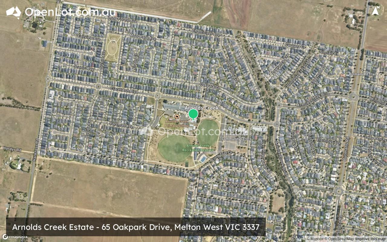 Satellite image for Arnolds Creek Estate - 65 Oakpark Drive, Melton West VIC 3337