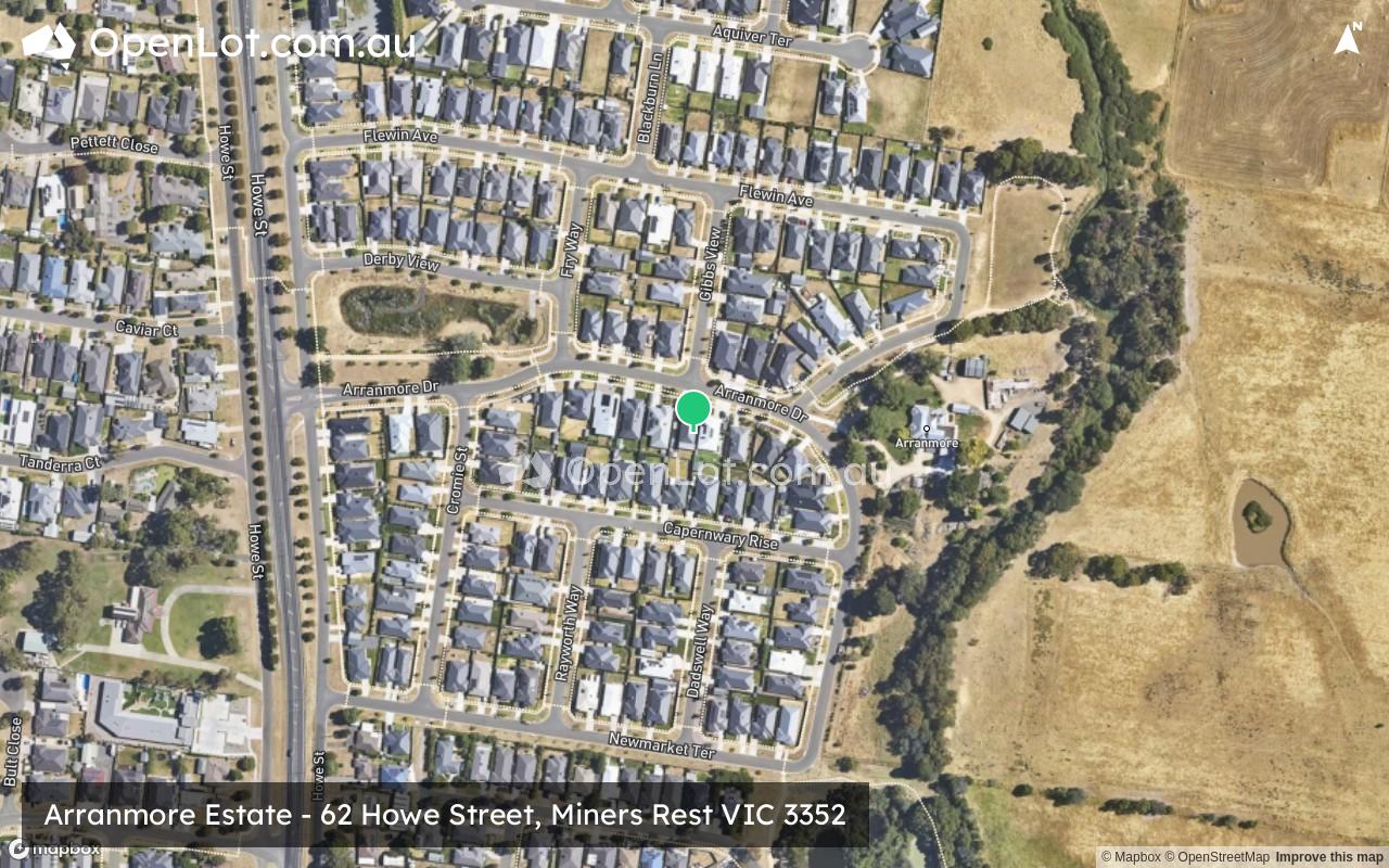 Satellite image for Arranmore Estate - 62 Howe Street, Miners Rest VIC 3352