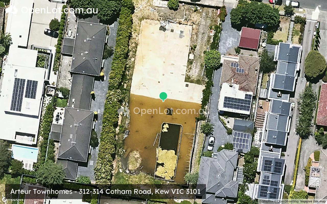 Satellite image for Arteur Townhomes - 312-314 Cotham Road, Kew VIC 3101