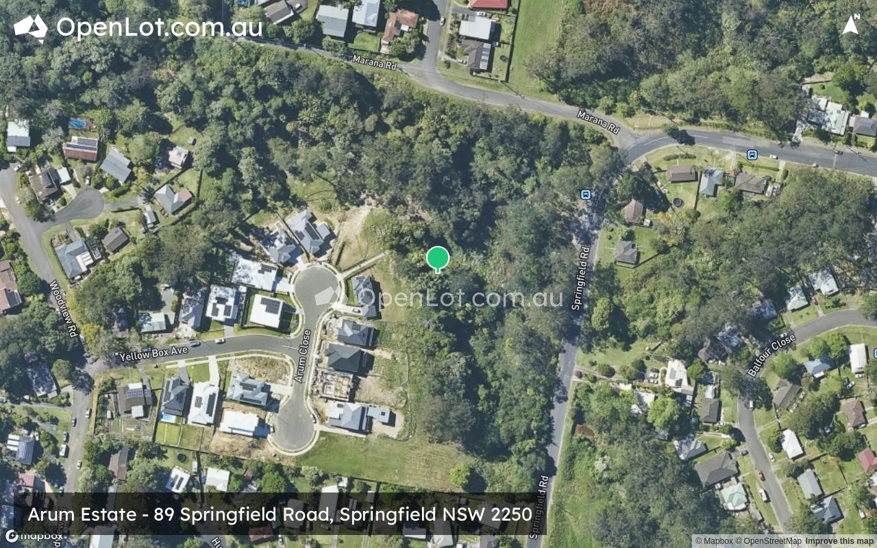 Satellite image for Arum Estate - 89 Springfield Road, Springfield NSW 2250