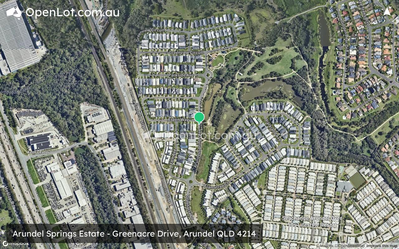 Satellite image for Arundel Springs Estate - Greenacre Drive, Arundel QLD 4214