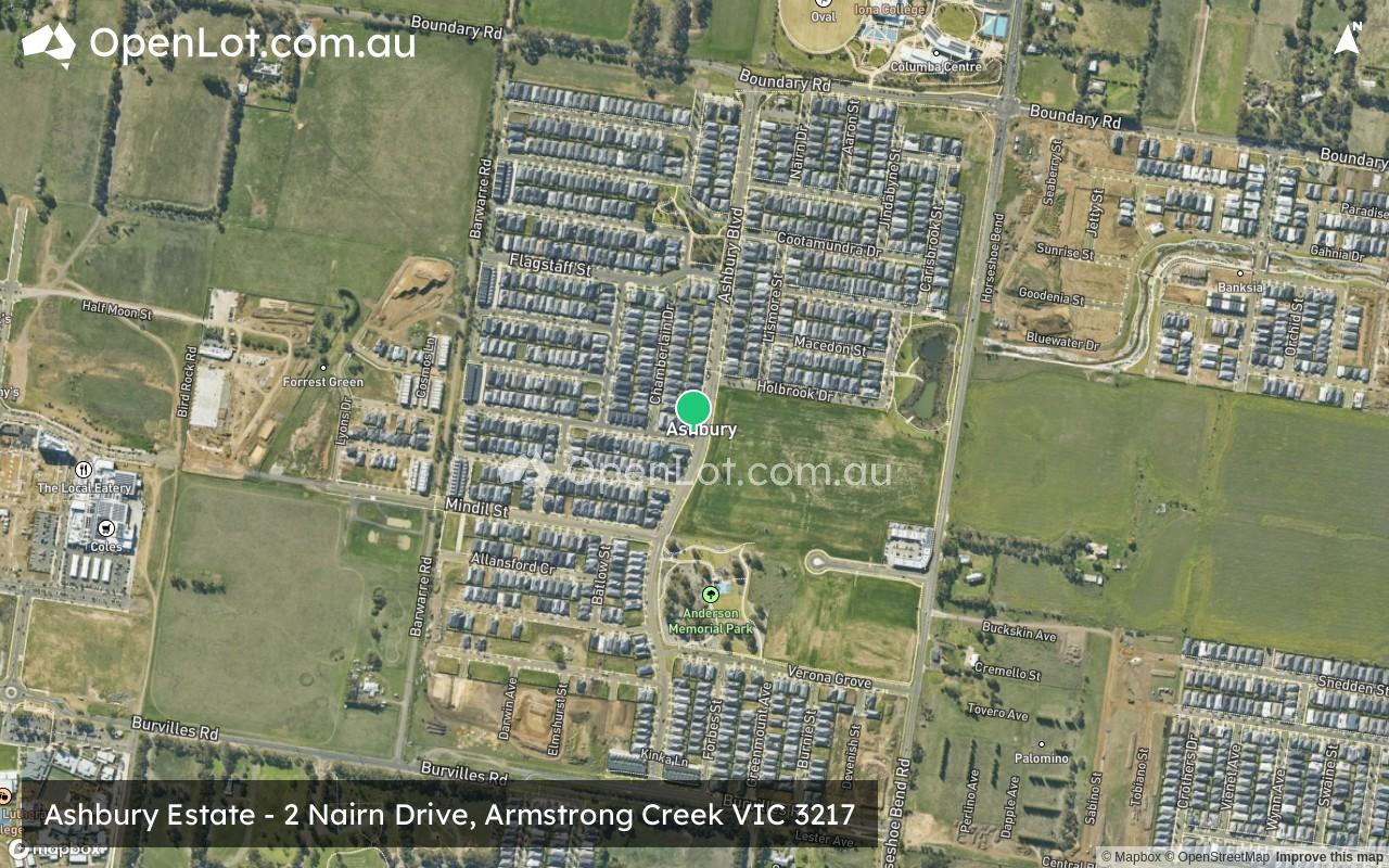 Satellite image for Ashbury Estate - 460 Boundary Road, Armstrong Creek VIC 3217