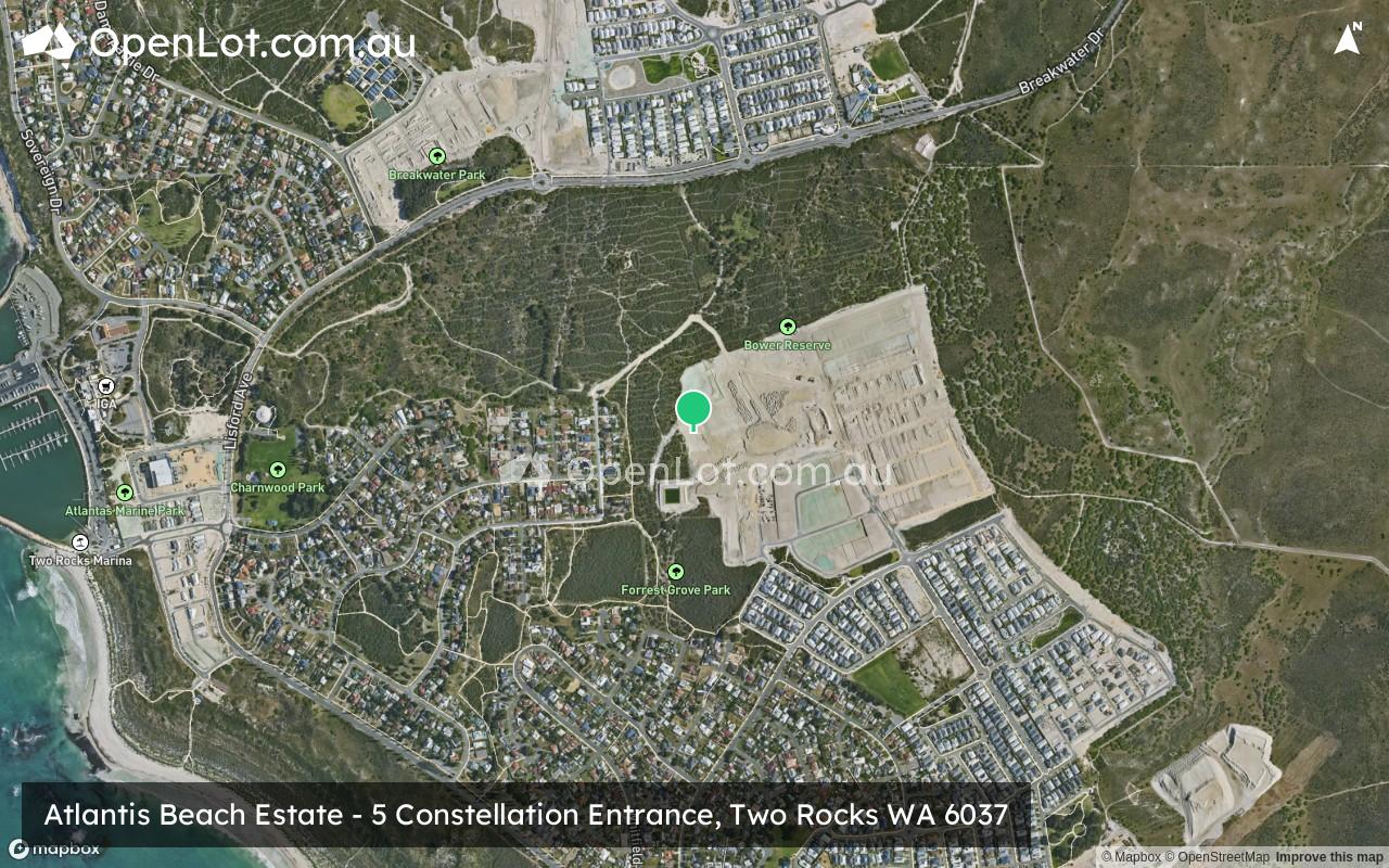 Satellite image for Atlantis Beach Estate - 5 Constellation Entrance, Two Rocks WA 6037