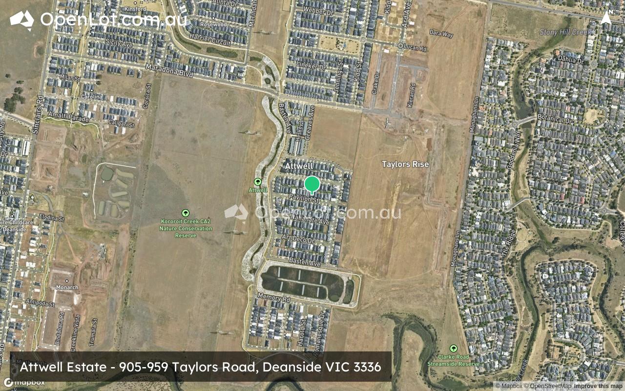Satellite image for Attwell Estate - 905-959 Taylors Road, Deanside VIC 3336